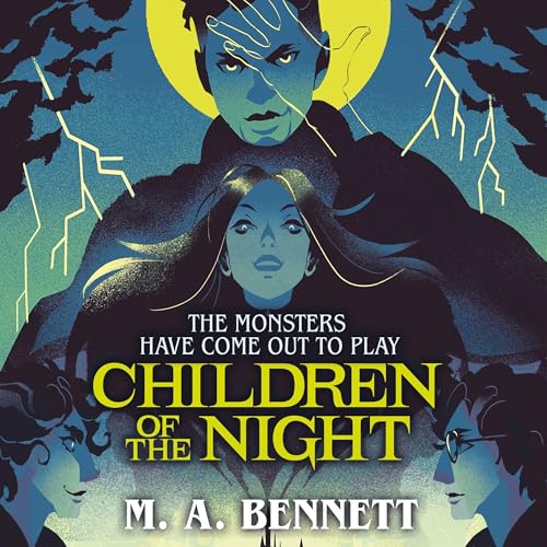 Book cover for Children of the Night showing shadowed youths under a full moon.